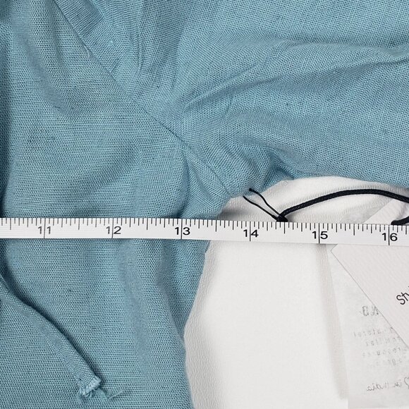 Japna Linen Blend Midi Dress Womens Small Blue Puff Sleeve Milkmaid Babydoll NWT - Picture 7 of 16